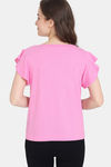 Zivame Summer Thyme Knit Cotton Top - Begonia pink — thumbnail 3